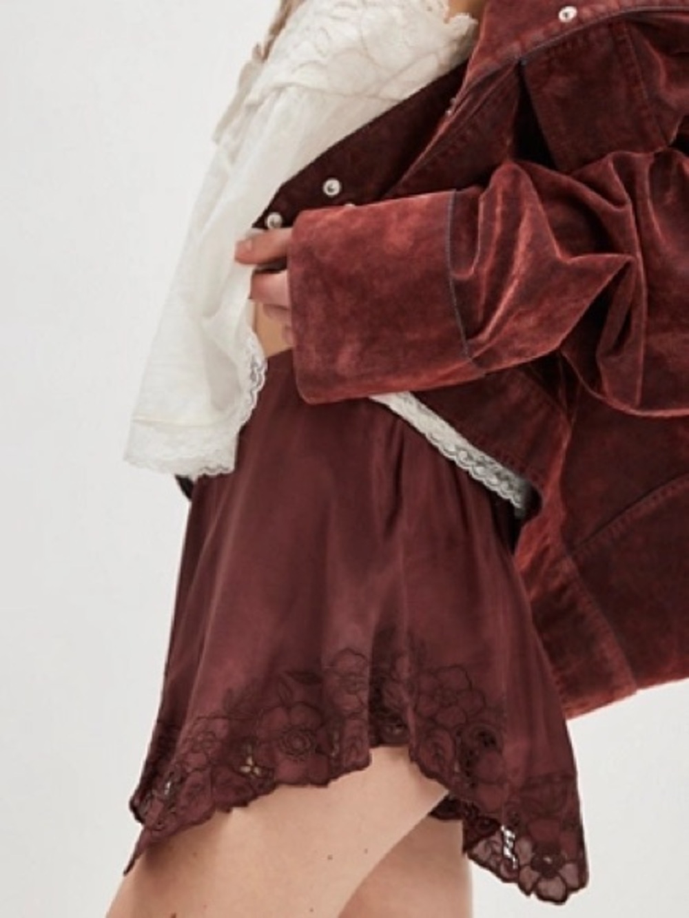 Free People Satin Lace shorts